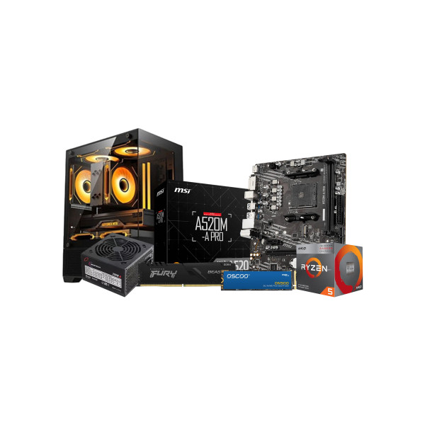Ryzen 5 3400G Desktop PC | MSI A520M-A PRO, 8GB RAM, 256GB NVMe SSD